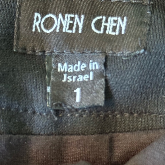 Ronen Chen Black Draped Front Pencil Skirt Size 1 Made in Israel Minimalist - Picture 5 of 7